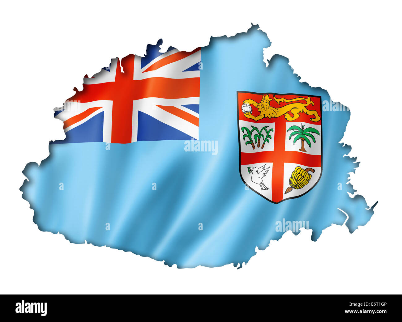 Fidschi Flagge Abzubilden Drei Dimensionalen Render Isoliert Auf Weiss E6t1gp 