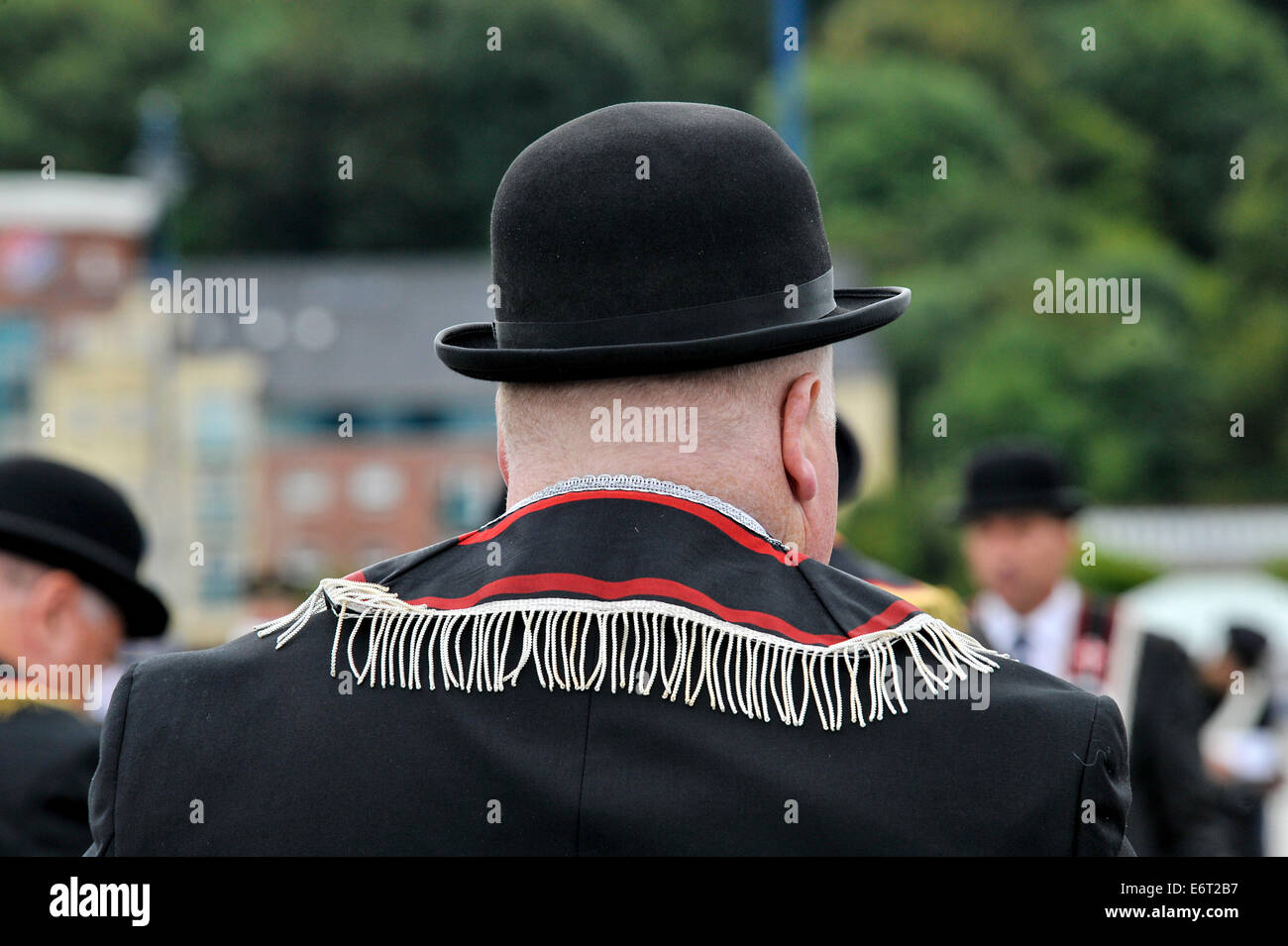 Derry, Londonderry, Nordirland - 30. August 2014. Königliche Institution Black Parade. Mitglieder aus 34 Preceptories, begleitet von 33 Bands, teilnehmen an der Royal Institution Black Parade durch Derry Innenstadt. Bildnachweis: George Sweeney/Alamy Live-Nachrichten Stockfoto