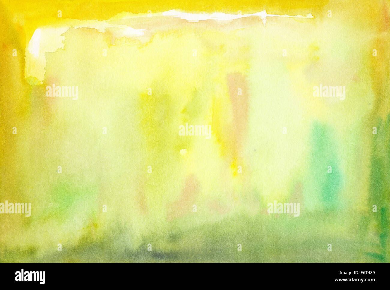 Gelb grün Aquarell Hintergrund Stockfoto
