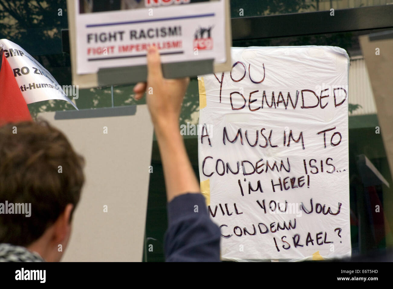 Muslim Anti-Israel protestieren in Manchester Stockfoto