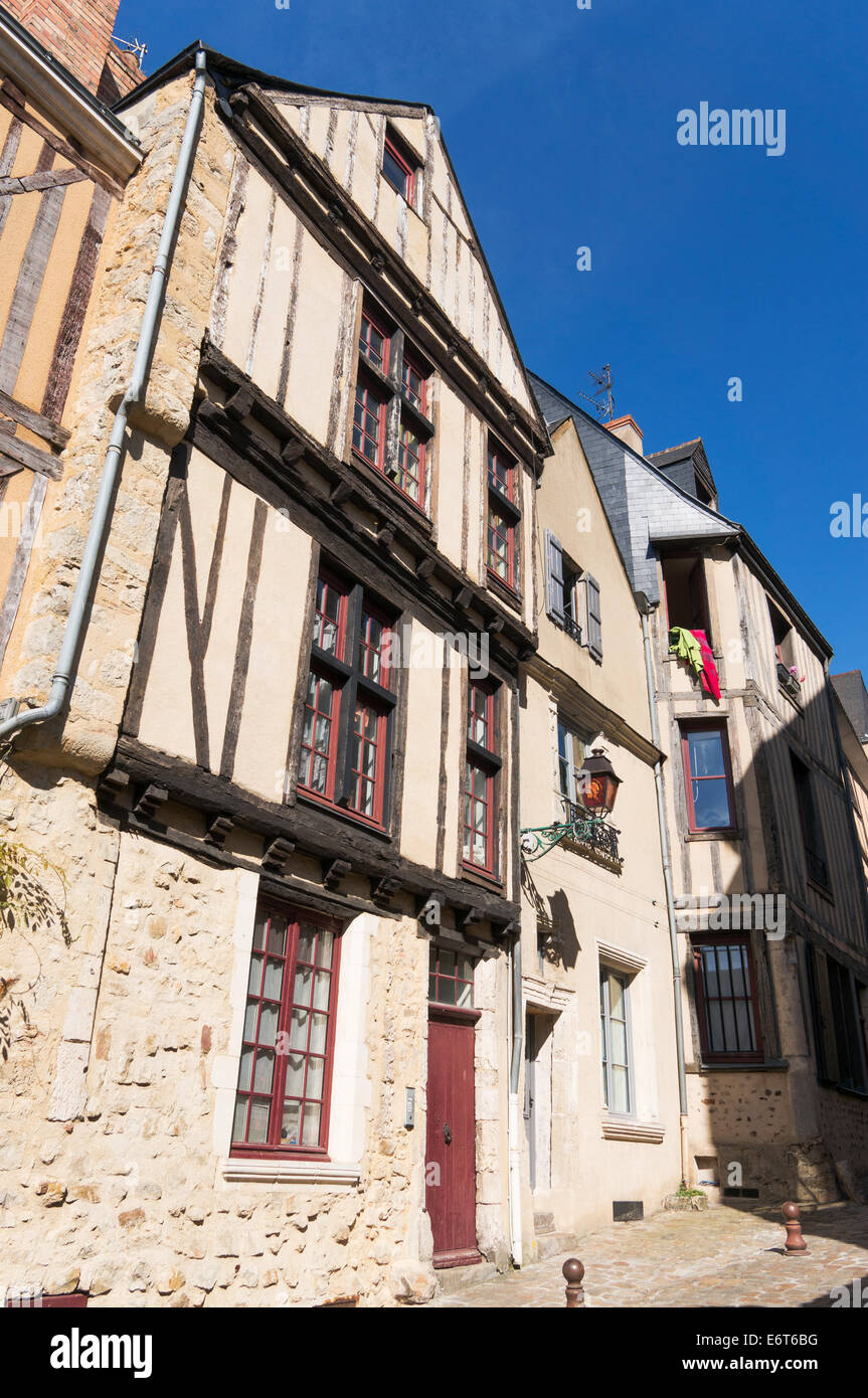 Halbe Fachwerkhaus alte Stadt Le Mans, Frankreich, Europa Stockfoto