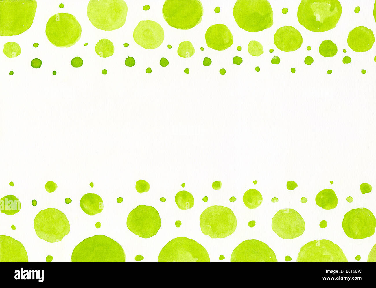 Aquarell grüne Punkte Stockfoto