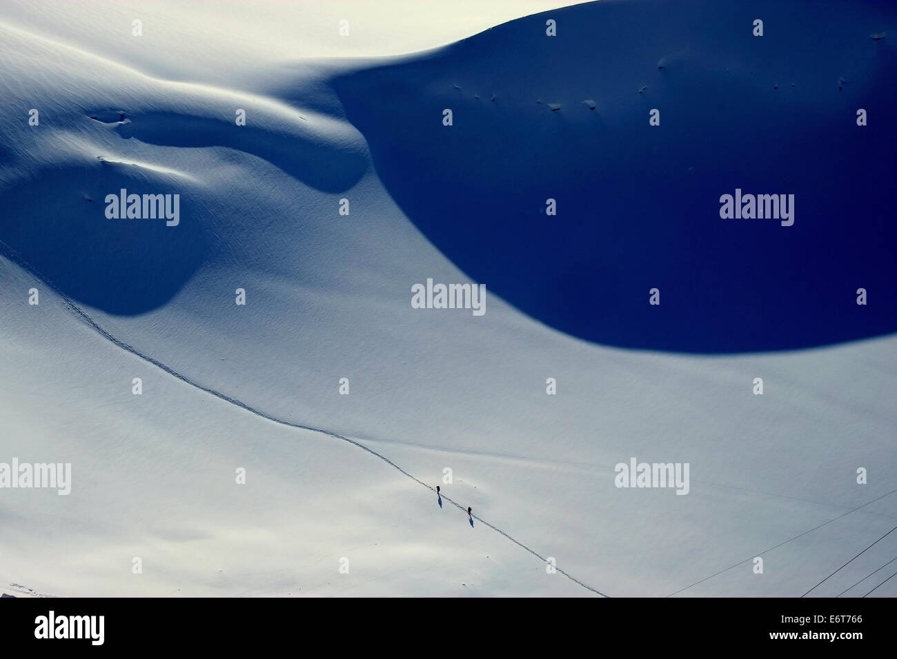 Alpine Bergsteiger Vallée Blanche Stockfoto