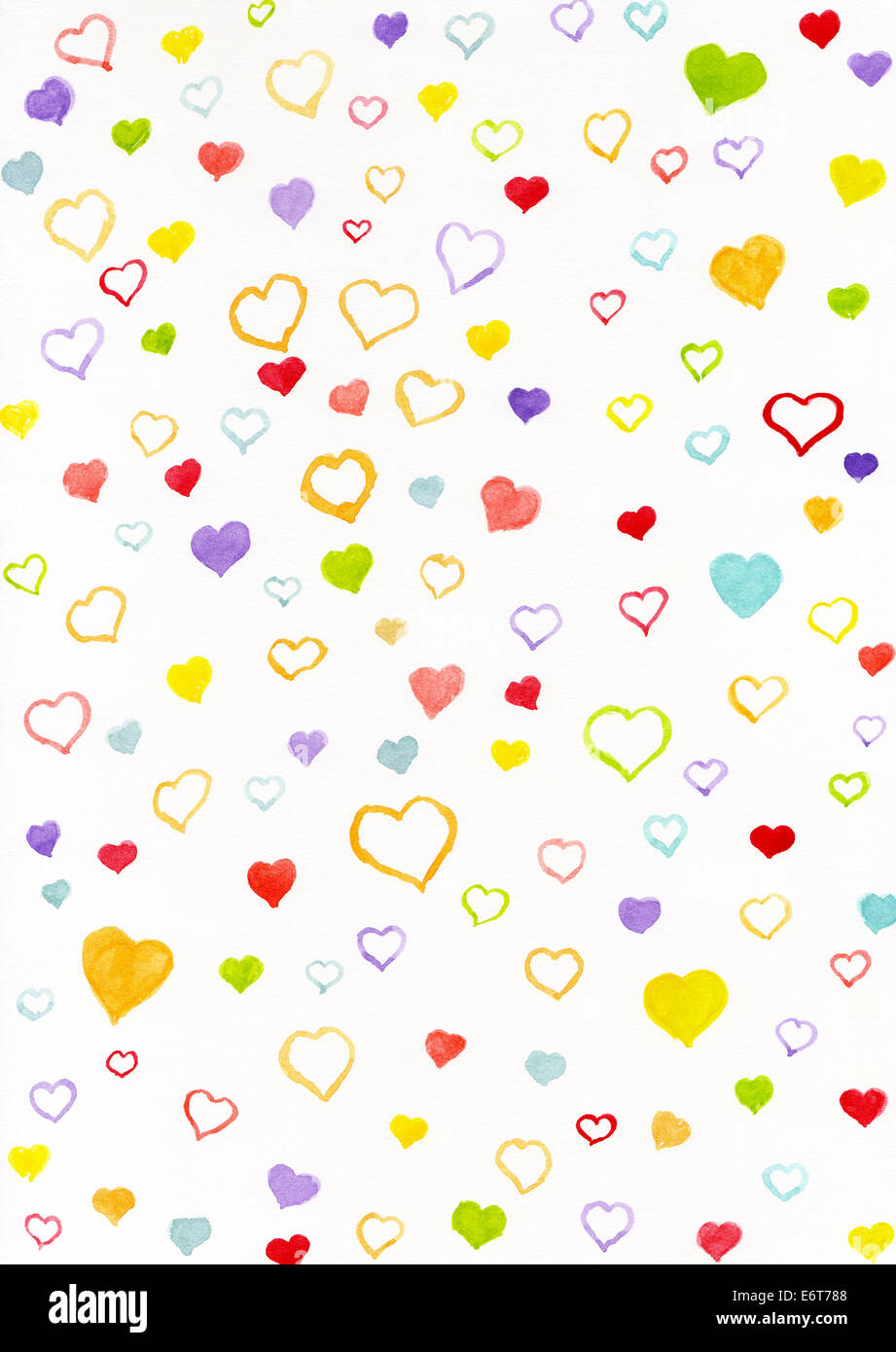 Aquarell Litle Herzen Stockfoto