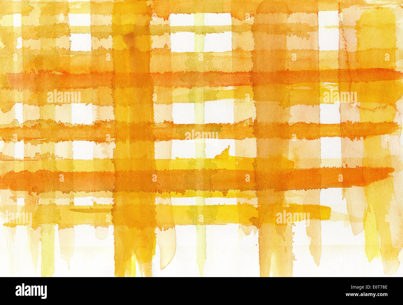 Orange und gelbe Aquarell Linien Stockfoto