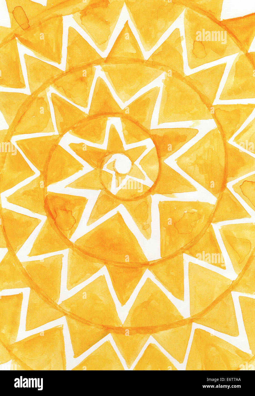 Abstrakte Aquarell Sonne Stockfoto