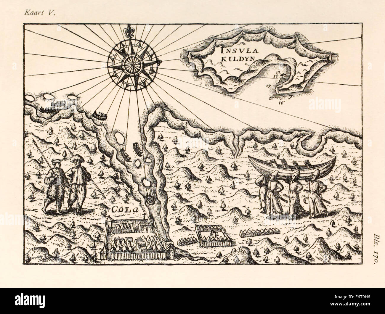 Willem Barentsz (1550-1597) Illustration von Henricus Hondius (1573 –1650). Siehe Beschreibung für weitere Informationen. Stockfoto