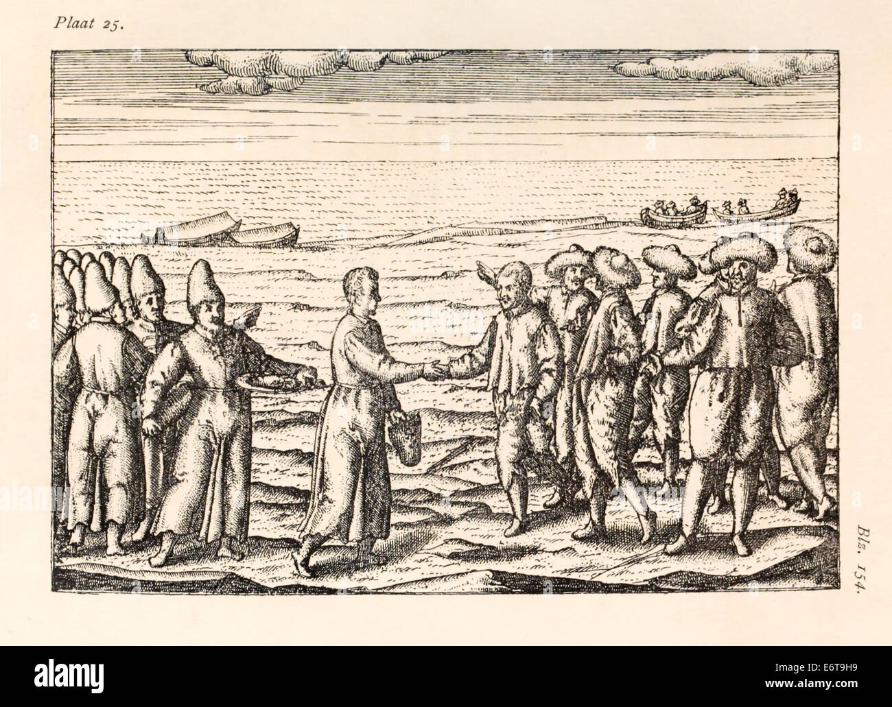 Willem Barentsz (1550-1597) Illustration von Henricus Hondius (1573 –1650). Siehe Beschreibung für weitere Informationen. Stockfoto