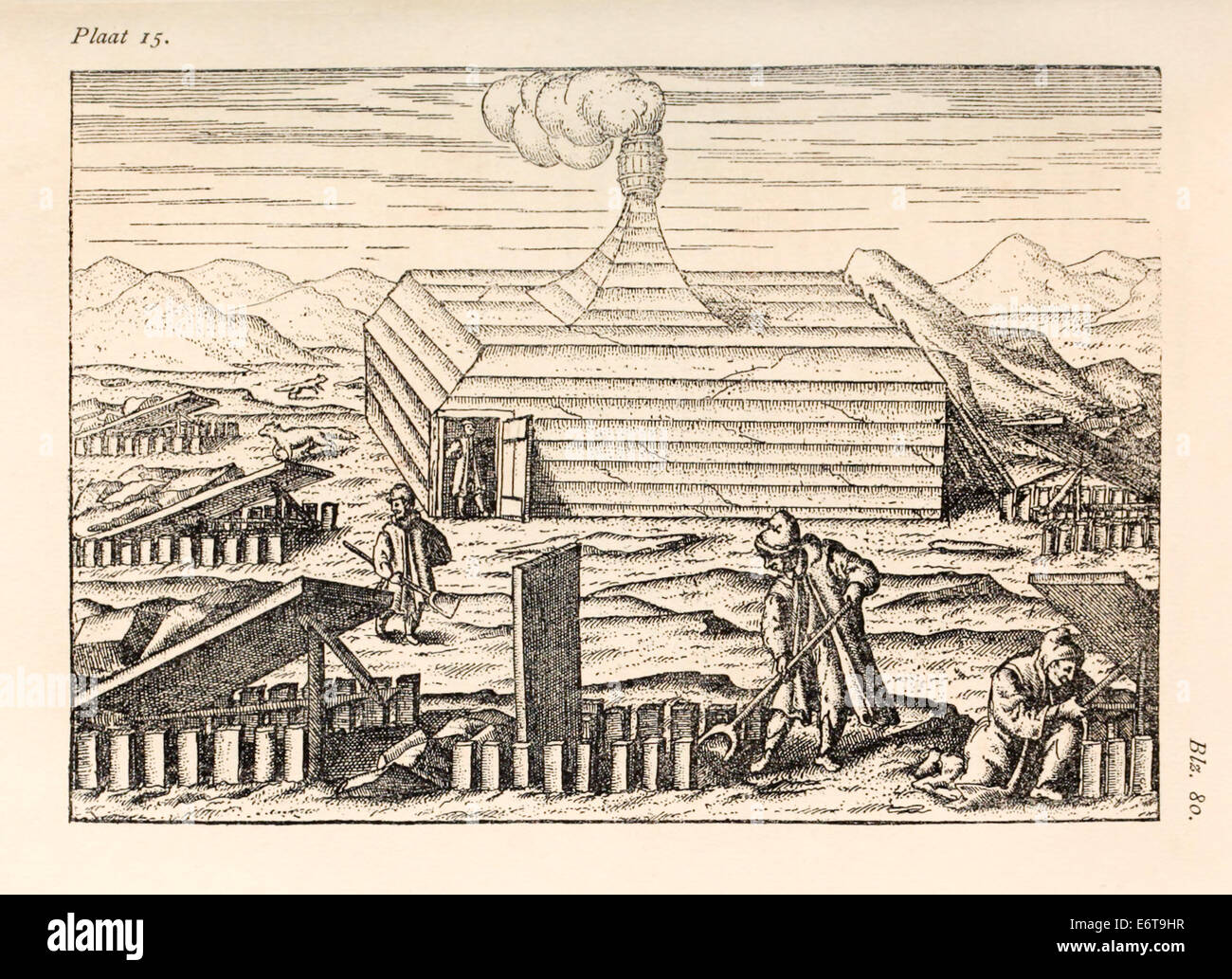 Willem Barentsz (1550-1597) Illustration von Henricus Hondius (1573 –1650). Siehe Beschreibung für weitere Informationen. Stockfoto