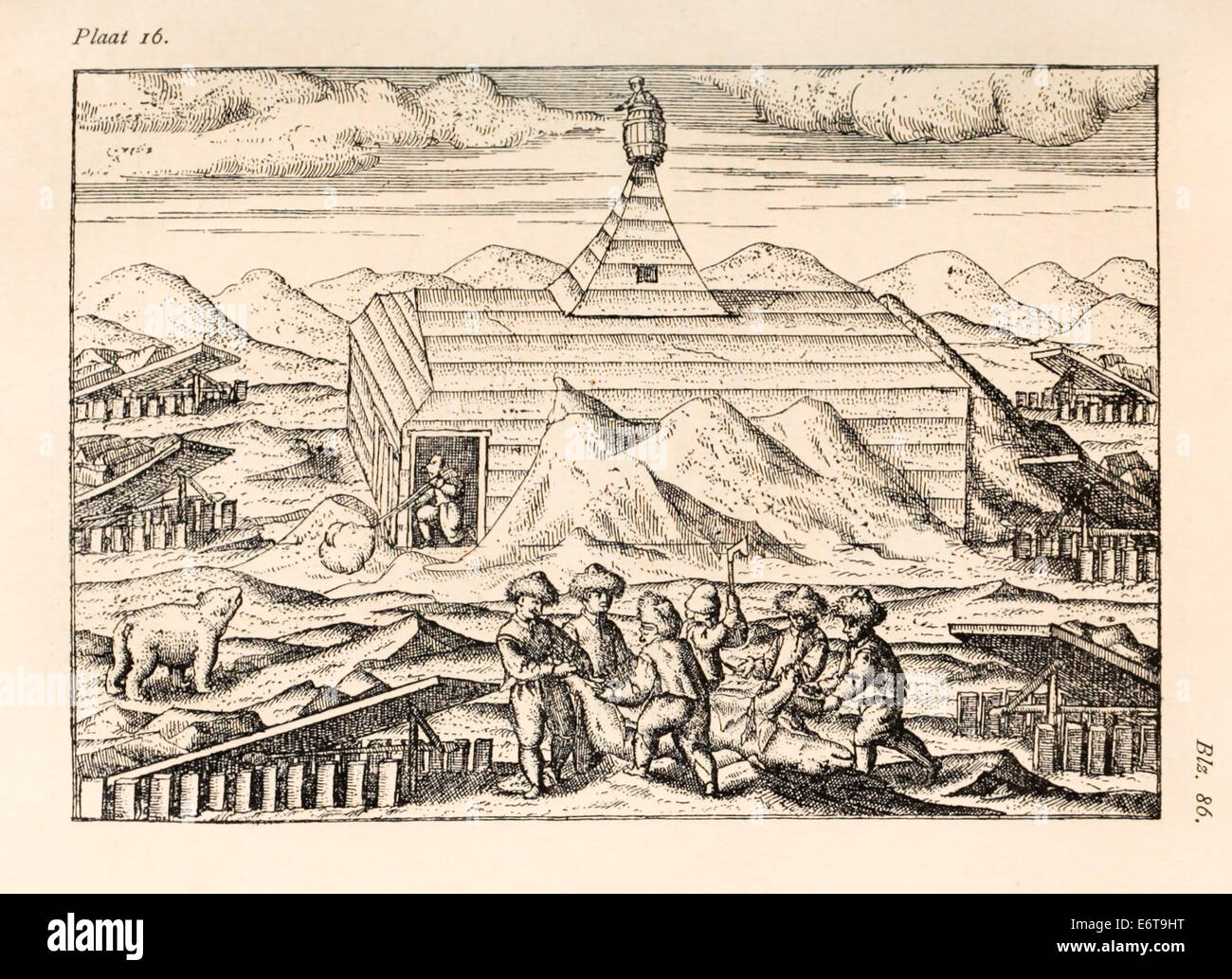 Willem Barentsz (1550-1597) Illustration von Henricus Hondius (1573 –1650). Siehe Beschreibung für weitere Informationen. Stockfoto