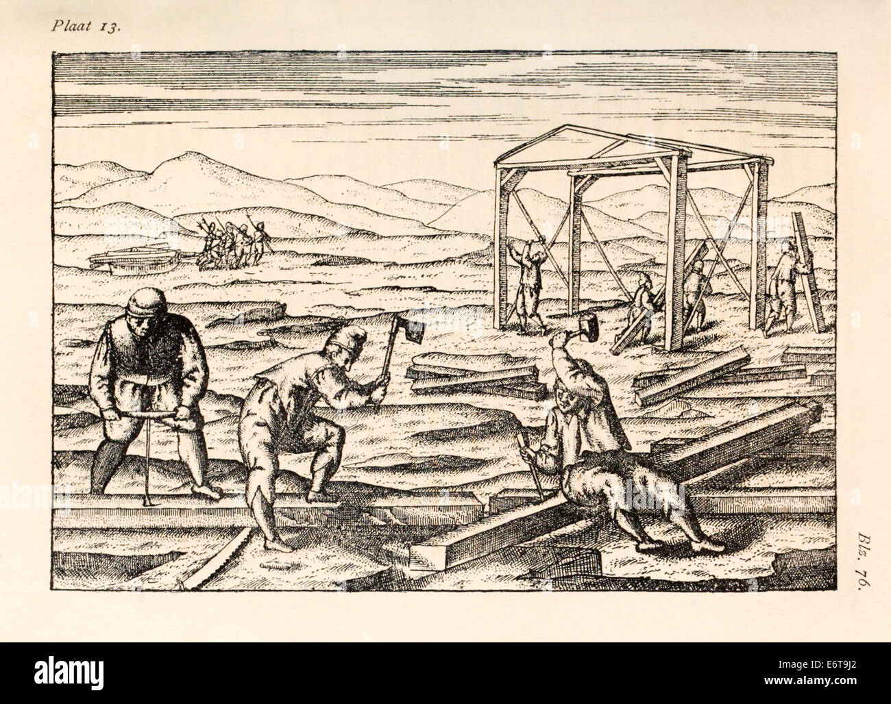 Willem Barentsz (1550-1597) Illustration von Henricus Hondius (1573 –1650). Siehe Beschreibung für weitere Informationen. Stockfoto