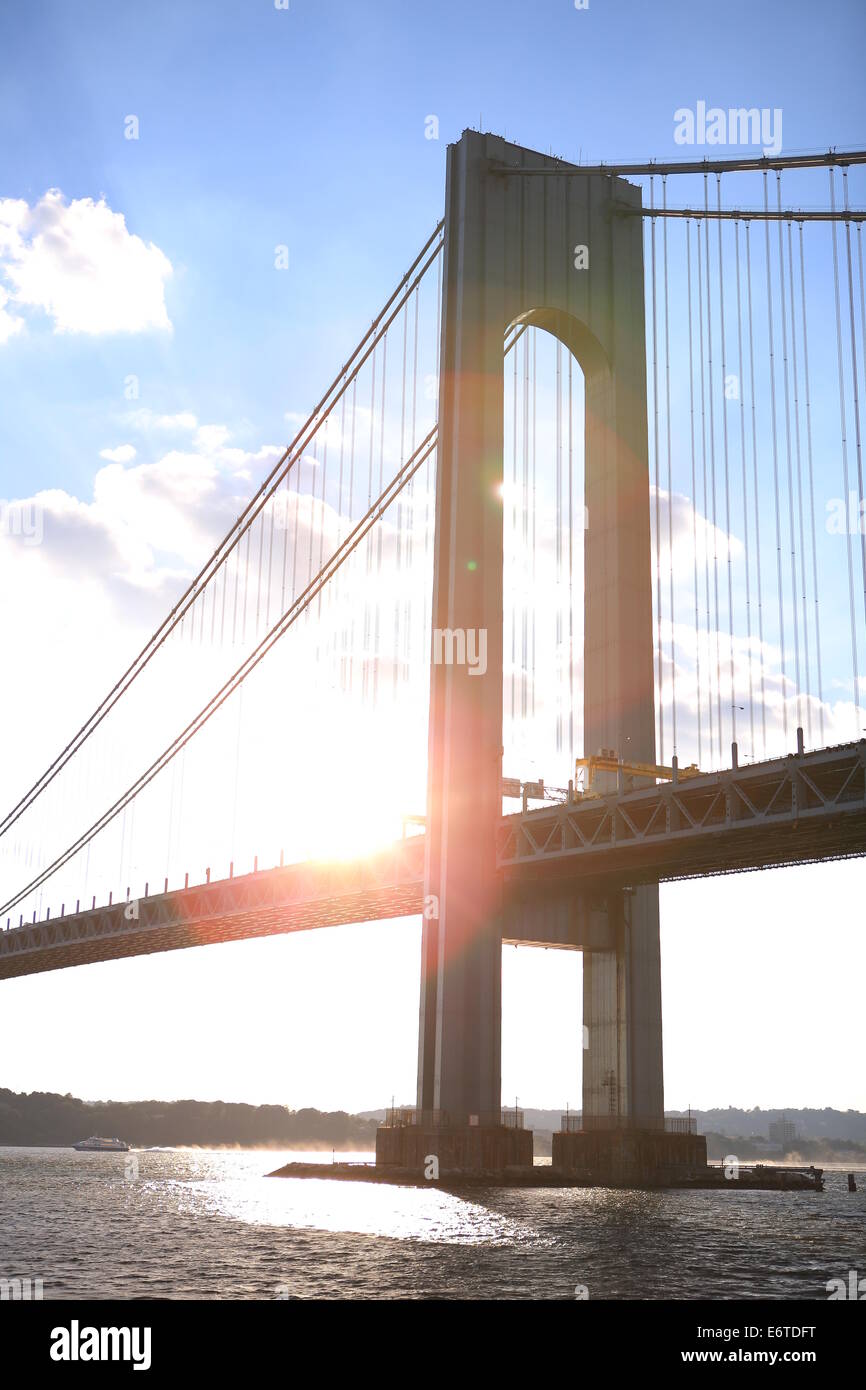 Die Verrazano-Narrows-Brücke, die größte und längste Brücke in New York City Stockfoto