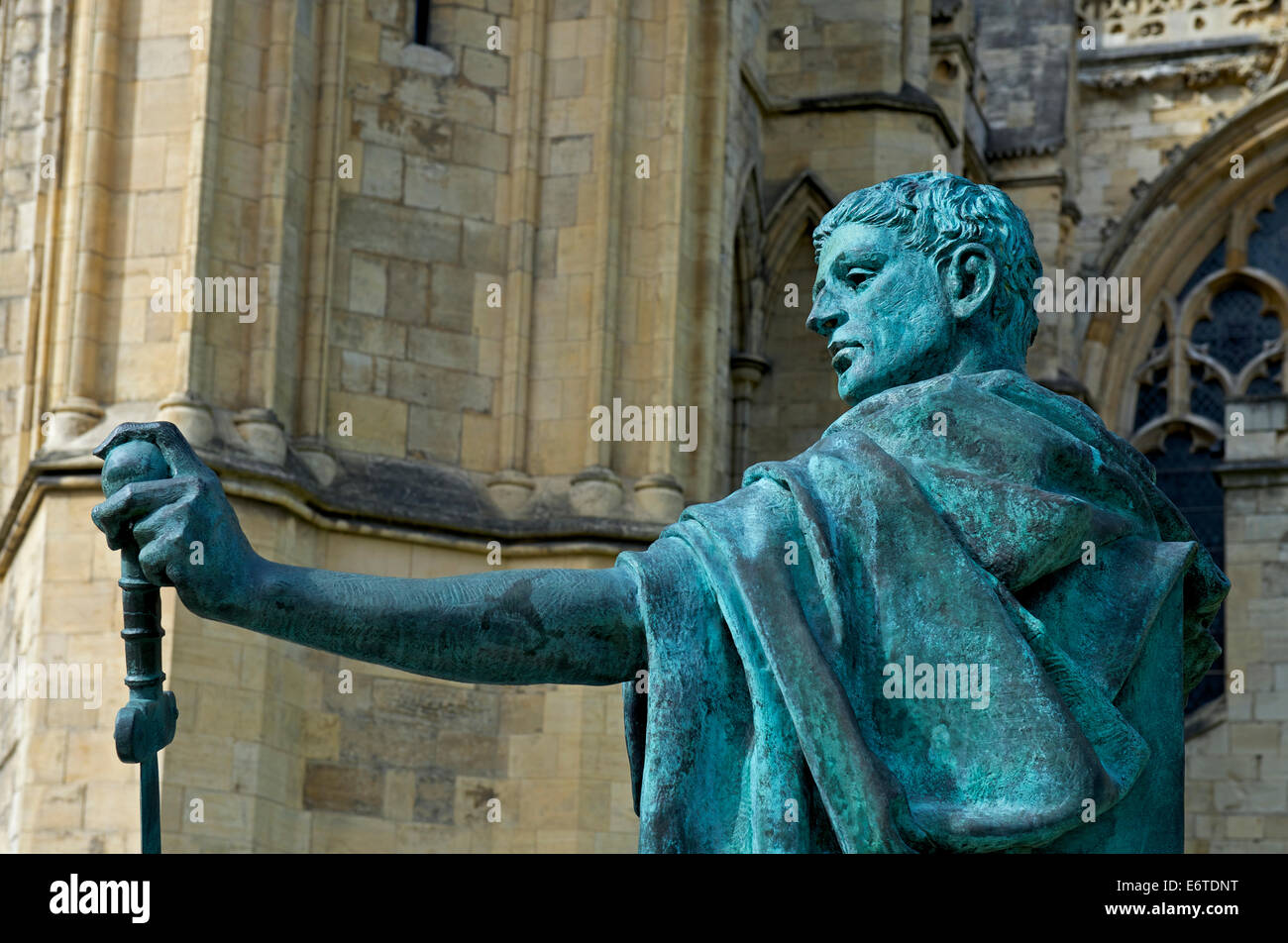 Statue des römischen Kaisers Constantine, York, North Yorkshire, England UK Stockfoto