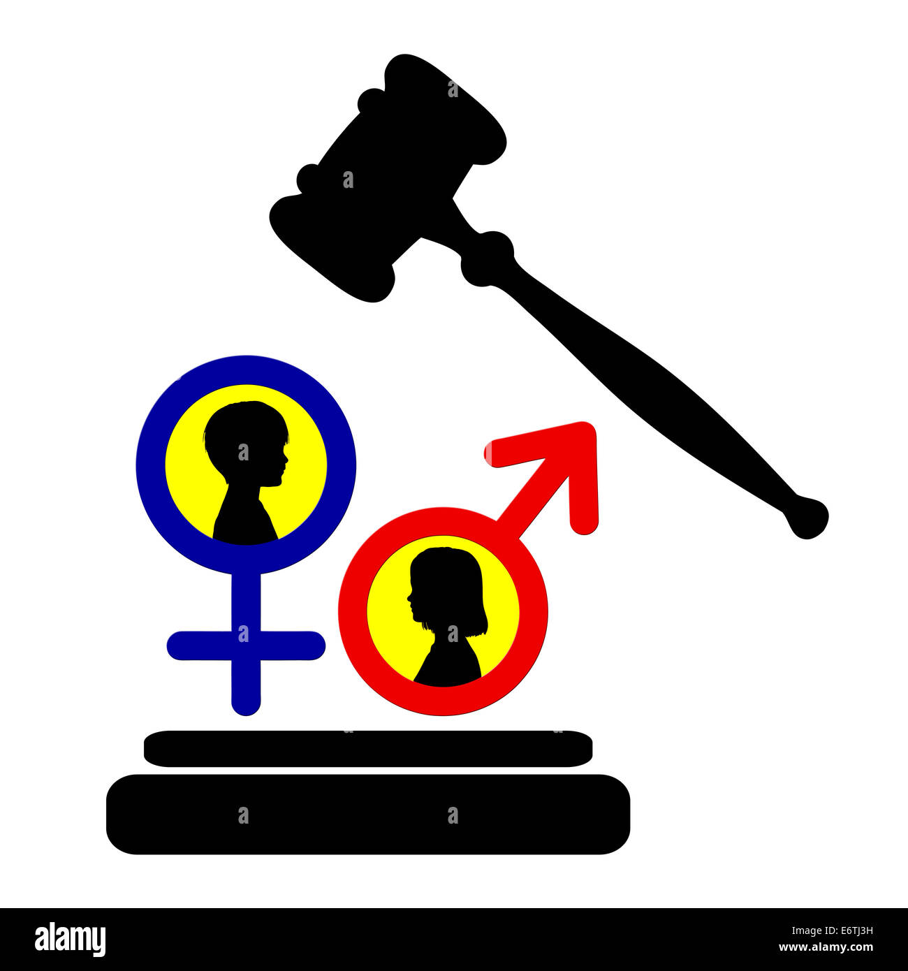 Gleichberechtigung von Mädchen und jungen Stockfoto