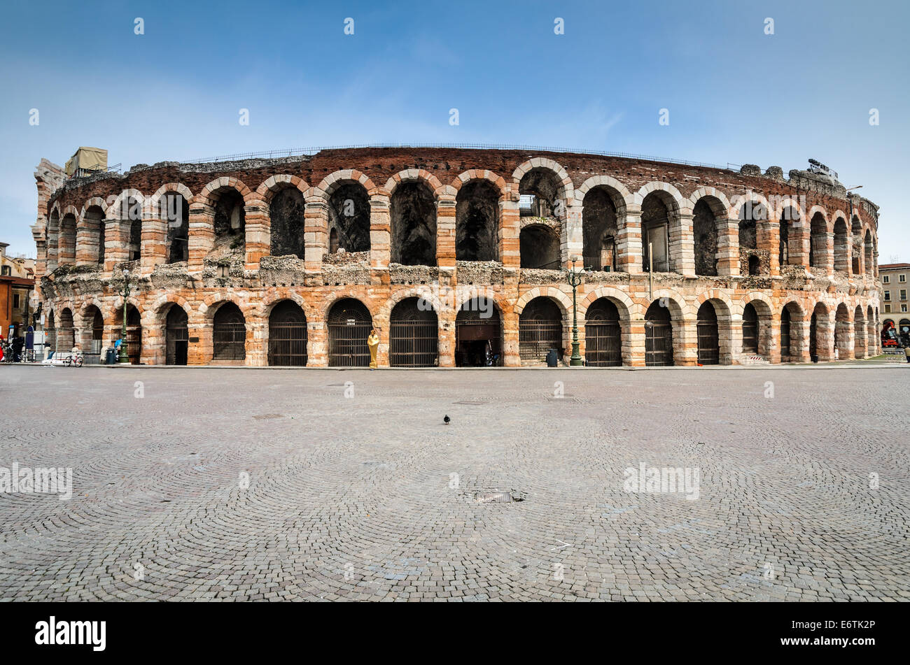 Verona, Italien. Römischen Reiches Amphitheater, Arena, 30AD, die drittgrößte in der Welt fertiggestellt. Stockfoto