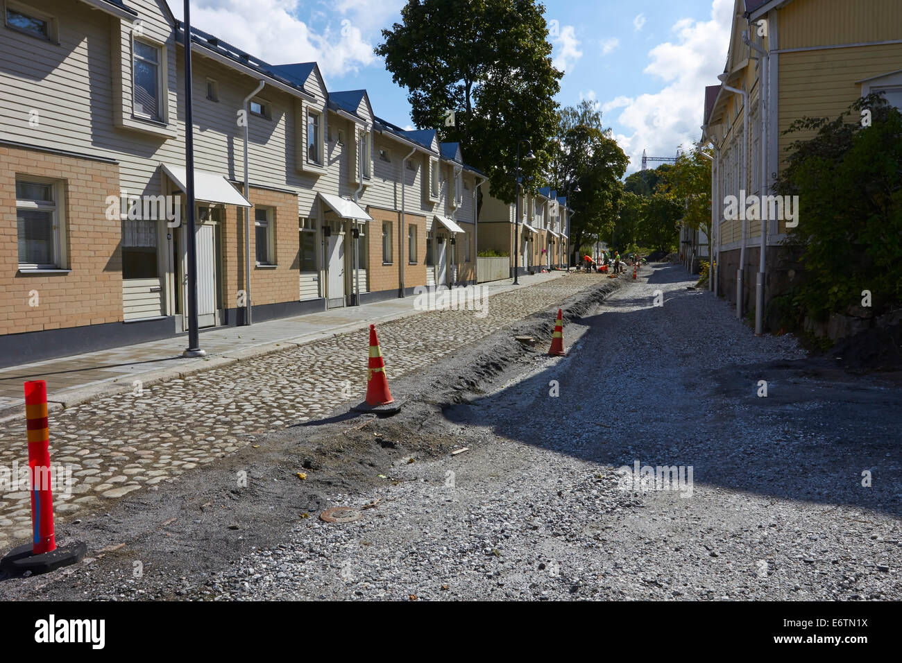Wiederaufbau der Stadtstraße, Lappeenranta, Finnland Stockfoto