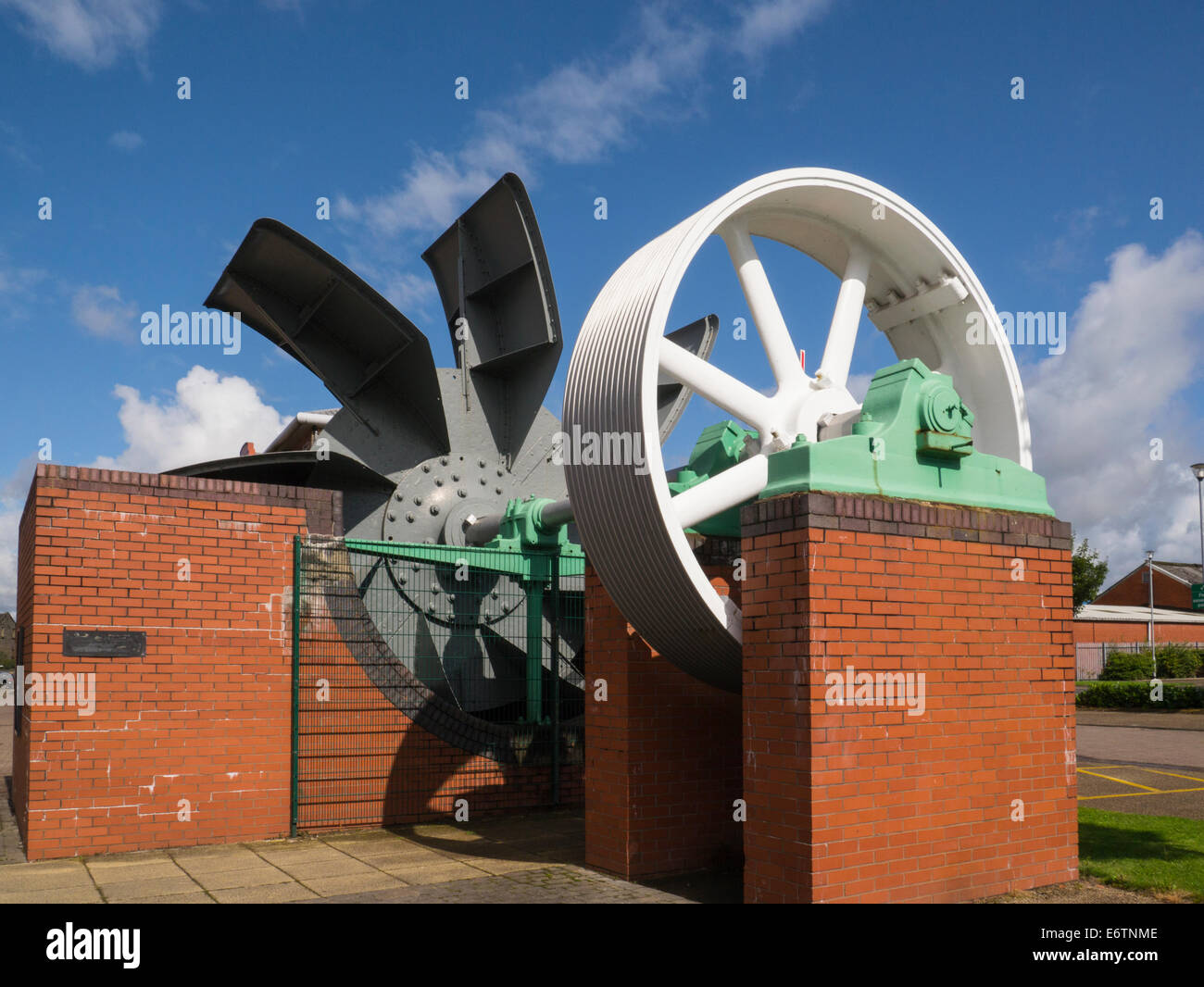 Unzerstörbar Lüftungs-Fan in St Helens Kohle verwendet Minen Wigan größere Manchester England UK Stockfoto