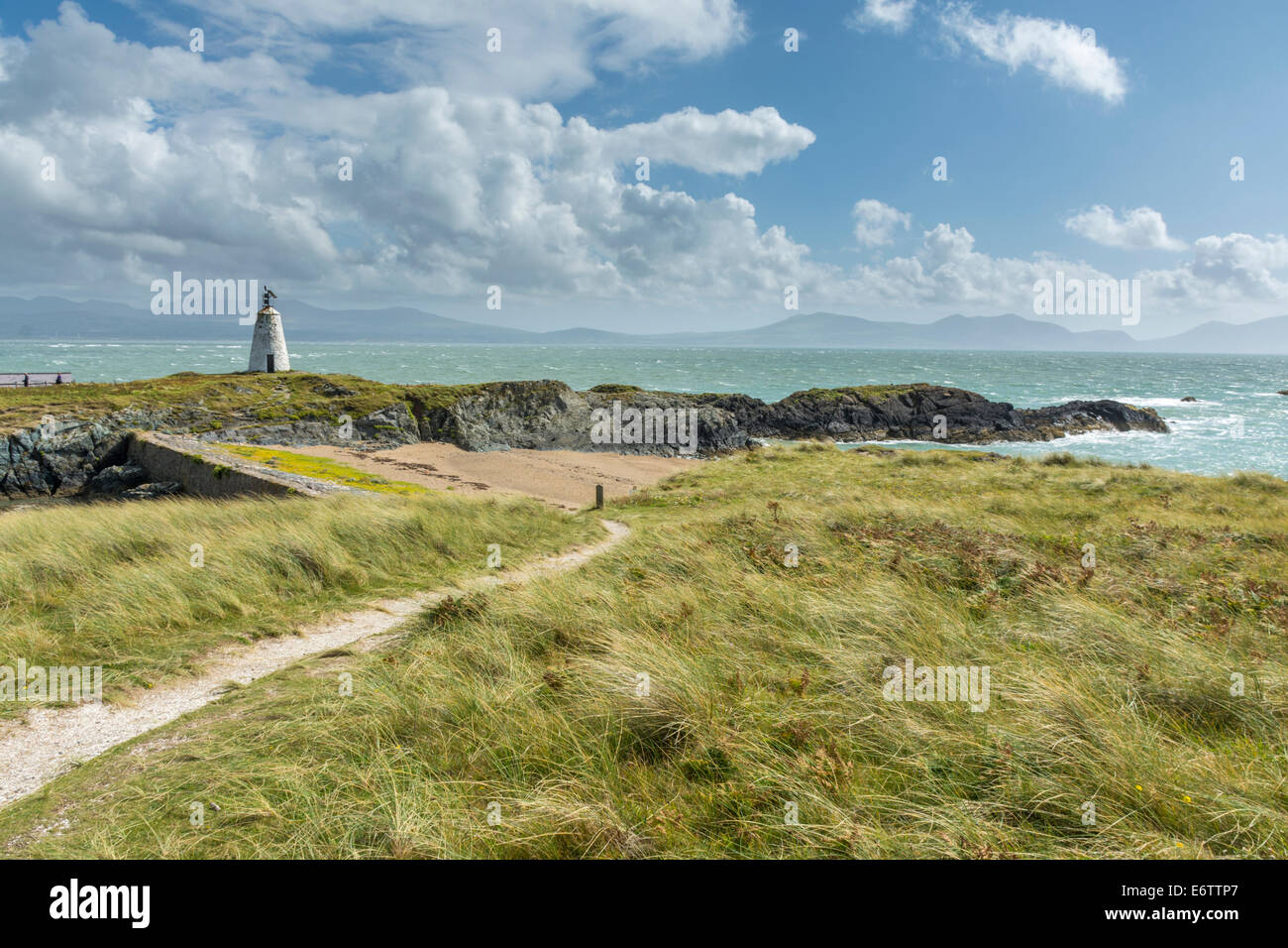 Ansicht von Llanddwyn Island, Anglesey, North Wales, UK Stockfoto