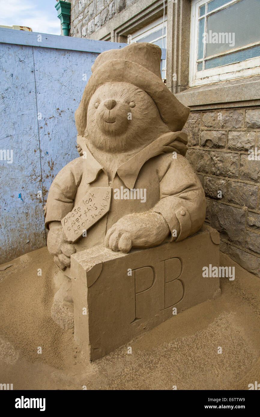 Weston-Super-Mare Sandskulpturen Festival Paddington Bär Stockfoto