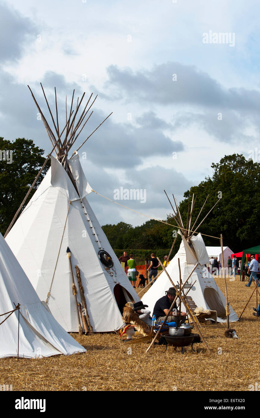 Indianer Tipi wigwam Stockfoto