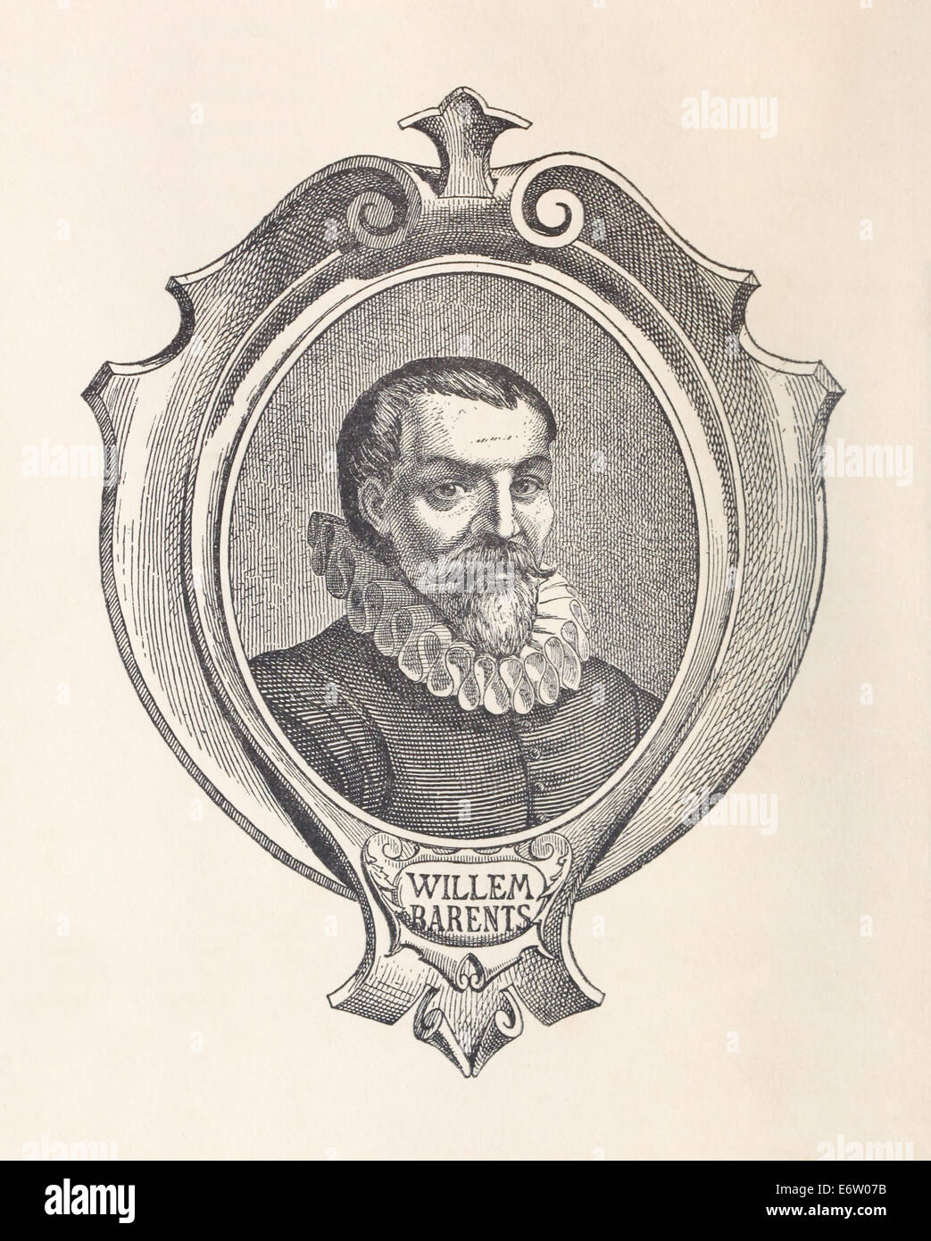 Willem Barentsz (1550-1597) Illustration von Henricus Hondius (1573 –1650). Siehe Beschreibung für weitere Informationen. Stockfoto