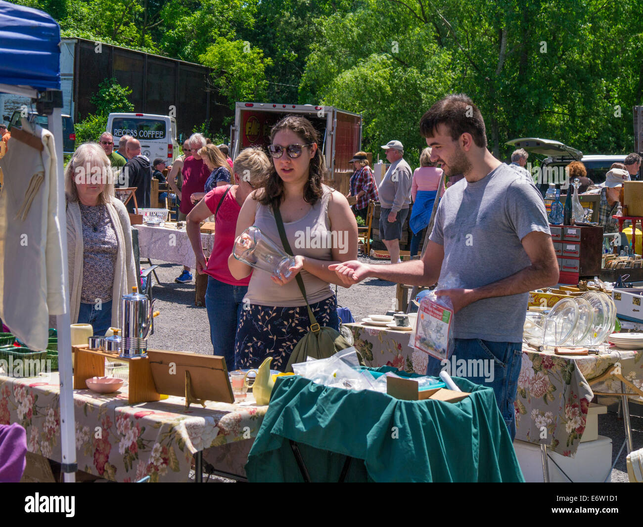 Flohmarkt in Ithaca, New York Stockfoto