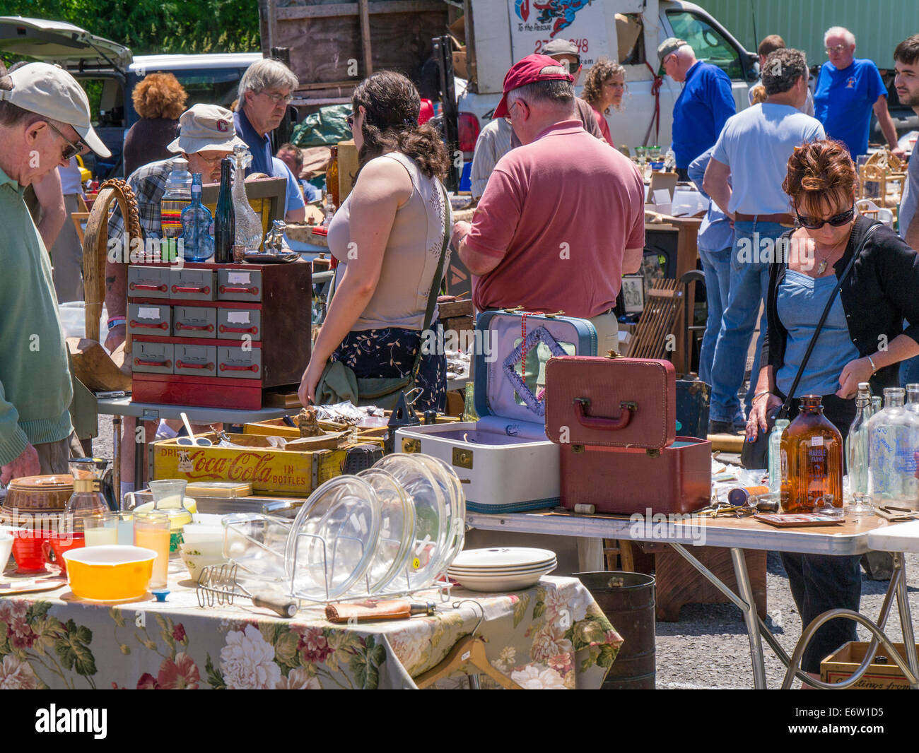 Flohmarkt in Ithaca, New York Stockfoto