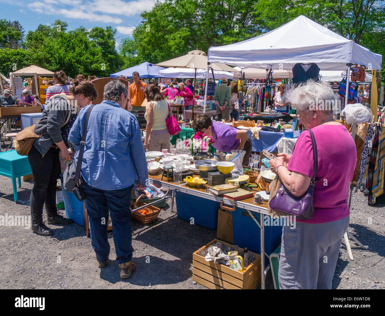 Flohmarkt in Ithaca, New York Stockfoto