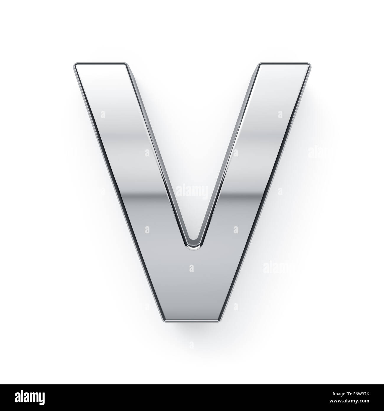 3D Render metallische Alphabet Buchstaben Simbol - V. isoliert auf ...