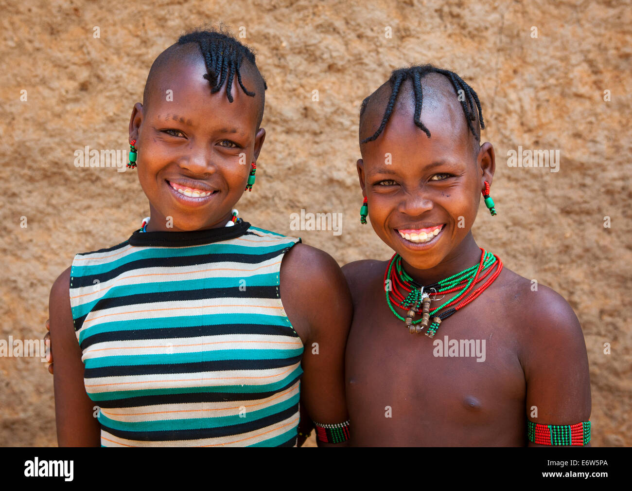 Hamer Stamm Mädchen Dimeka Omo Tal Äthiopien Stockfoto Bild 