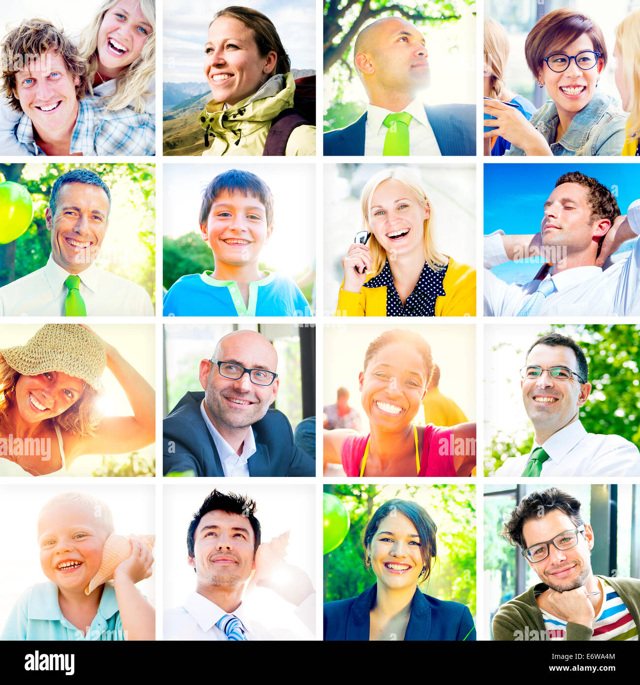 Porträt des multiethnischen vielfältige fröhliche Menschen Stockfoto