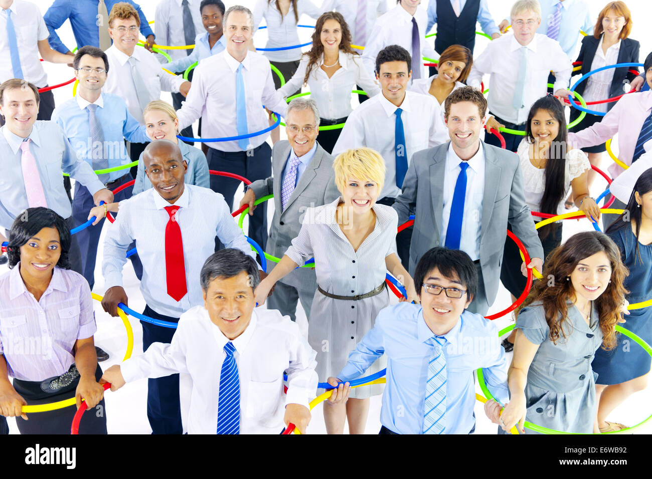 Multiehnic Personengruppen vergrößerst in Verbindung-Konzept Stockfoto