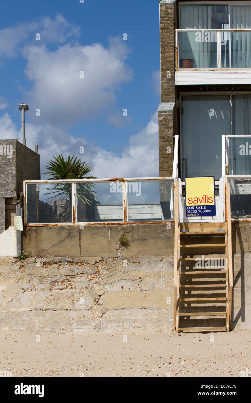 Freie Immobilien zum Verkauf in Sandbänken, Dorset. Stockfoto