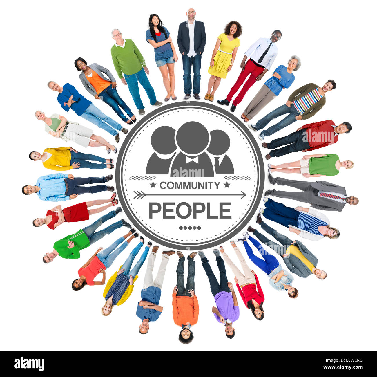 Multiethnische Gruppe von Menschen und Community-Konzept Stockfoto