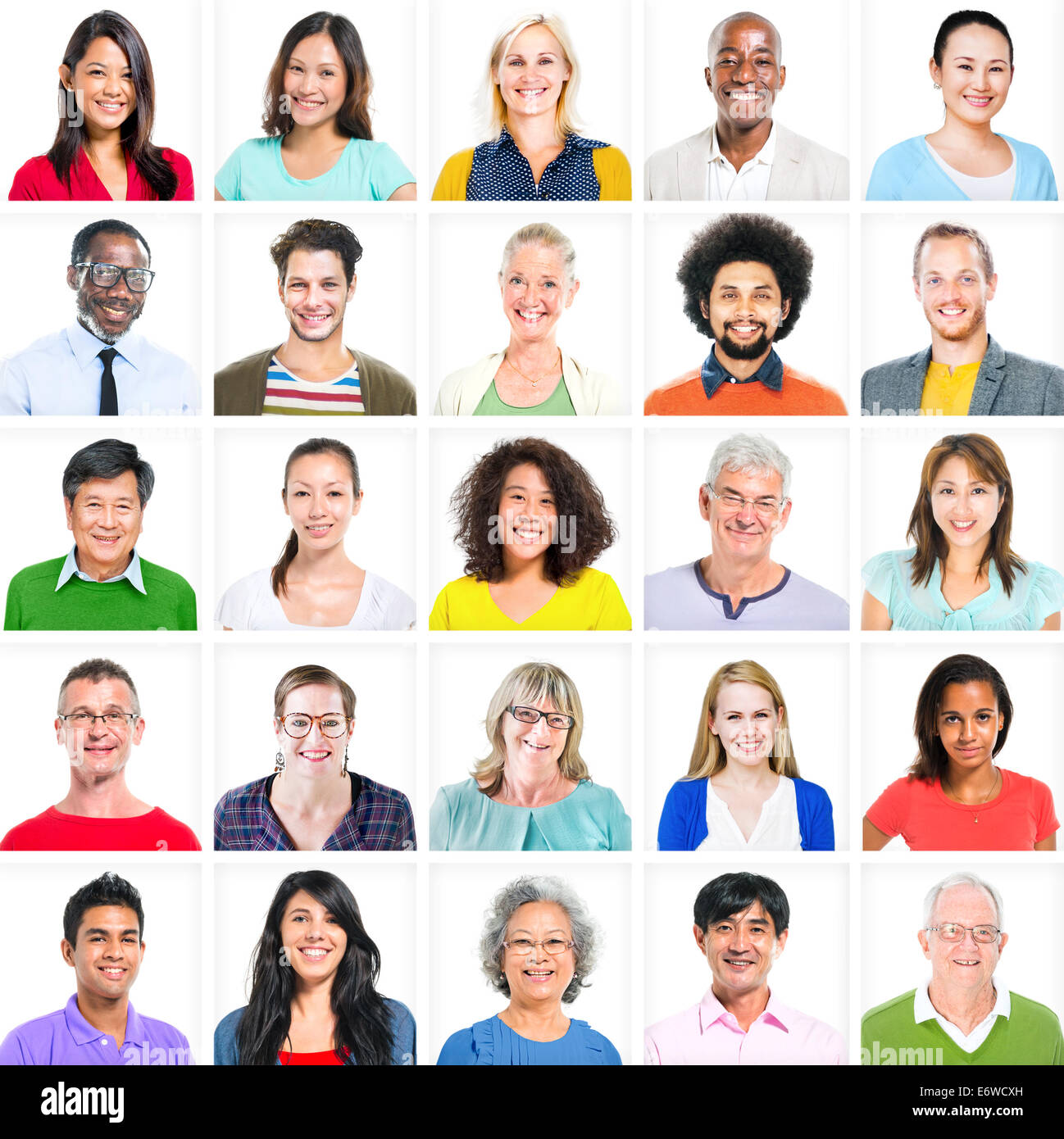 Porträt des multiethnischen bunte vielfältige Menschen Stockfoto