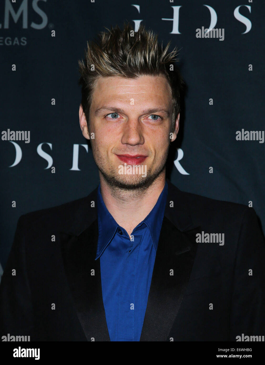 Nick Carter und Lauren Kitt feiern Studentin Bachelor und Bachelorette Party im Ghostbar innen Palms Casino Resort mit: Nick Carter wo: Las Vegas, Nevada, Vereinigte Staaten, wann: 9. Februar 2014 Stockfoto