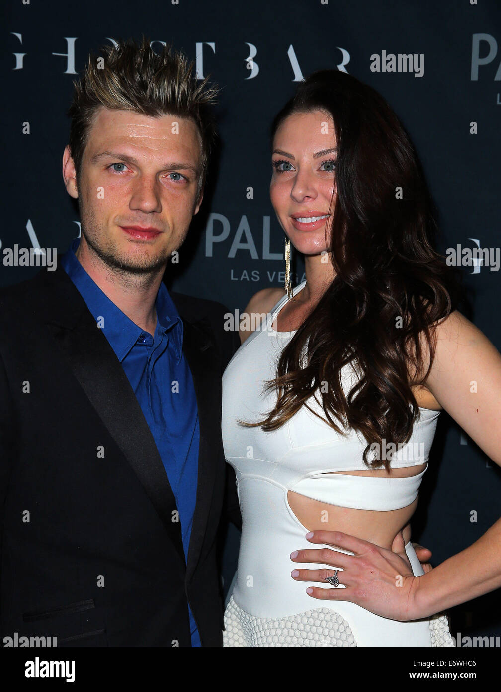 Nick Carter und Lauren Kitt feiern Studentin Bachelor und Bachelorette Party im Ghostbar innen Palms Casino Resort mit: Nick Carter, Lauren Kitt Where: Las Vegas, Nevada, Vereinigte Staaten, wann: 9. Februar 2014 Stockfoto