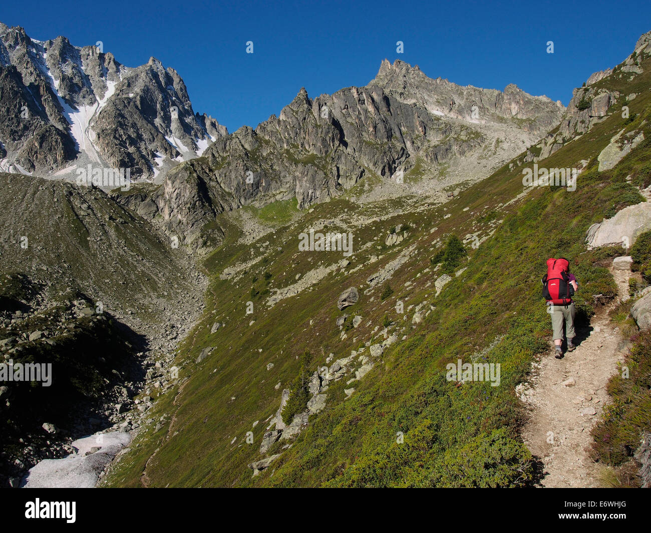Wandern Tour Mont Blanc, Val Arpette, Schweiz Stockfoto
