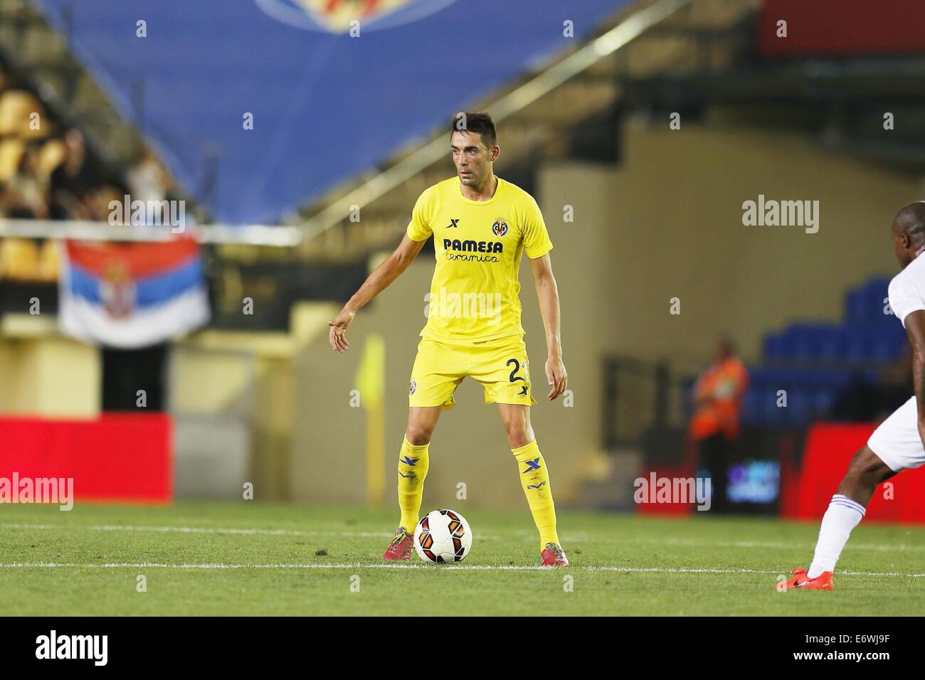 Vila-Real, Spanien. 28. August 2014. Bruno Soriano (Villarreal) Fußball: UEFA Europa League Play-off-match zwischen Villarreal und Astana im Stadion El Madrigal in Vila-Real, Spanien. Bildnachweis: Mutsu Kawamori/AFLO/Alamy Live-Nachrichten Stockfoto