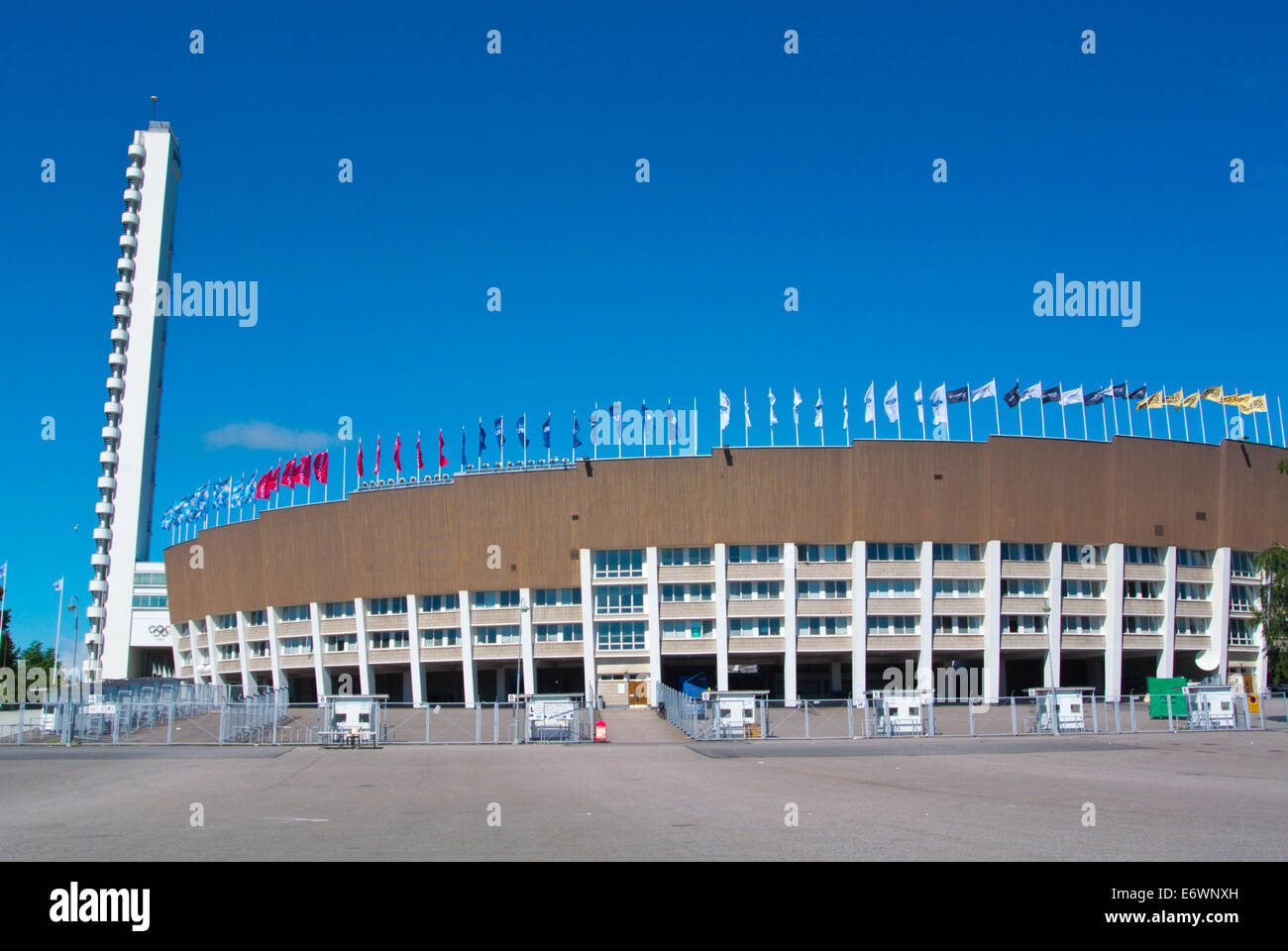 Olympiastadion, das Olympiastadion (1952), durch Yrjö Lindegren, Taka-Töölö Bezirk, Helsinki, Finnland, Mitteleuropa Stockfoto