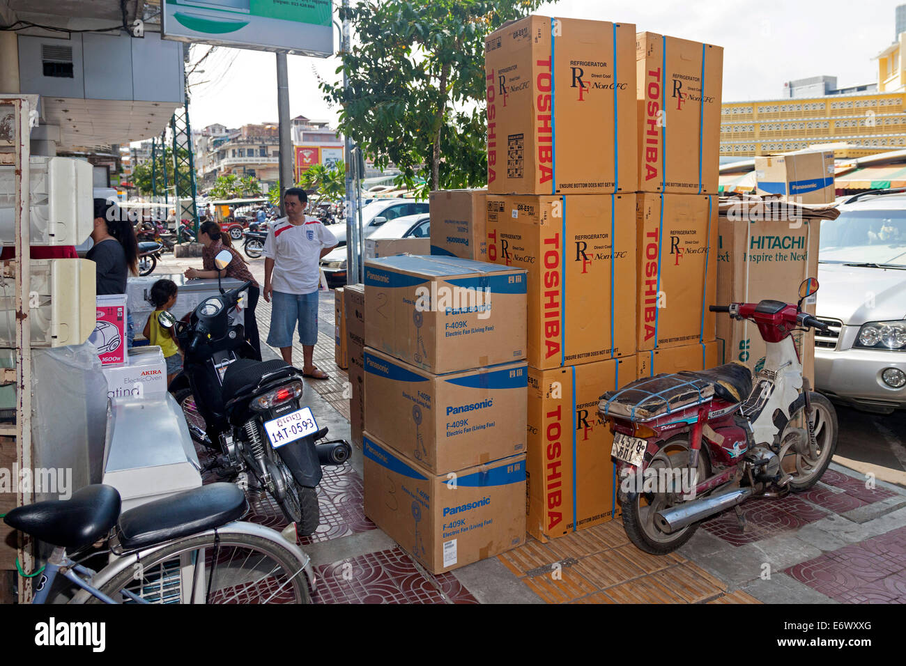 Zentralmarkt Phsar Thmei, Phnom Penh, Kambodscha Stockfoto