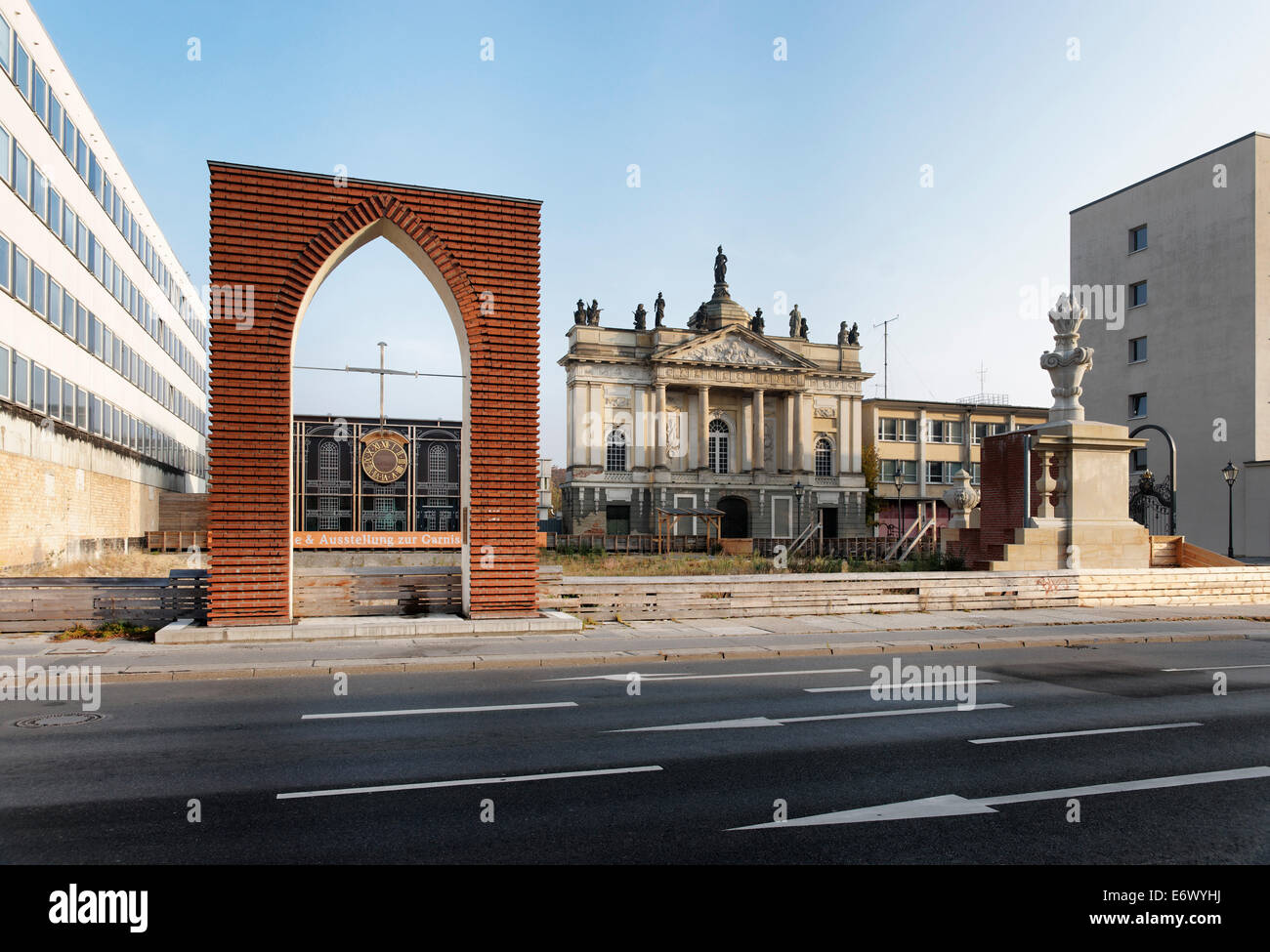 Ausstellung für den Wiederaufbau der Garrison Church, Portal des Langen Ständen, Potsdam, Land Brandenburg, Deutschland Stockfoto