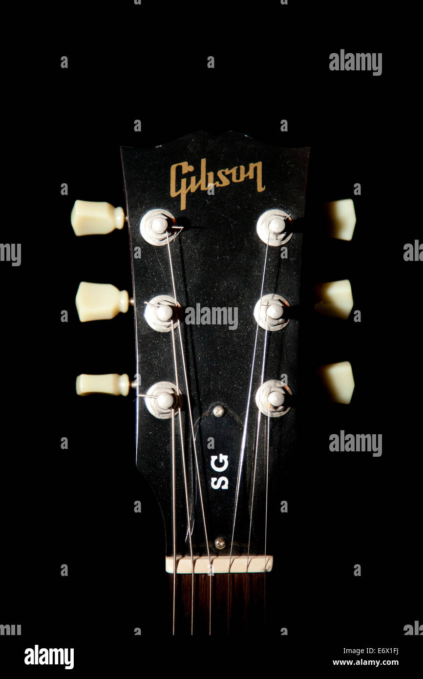 Gibson SG Kopfplatte Stockfoto