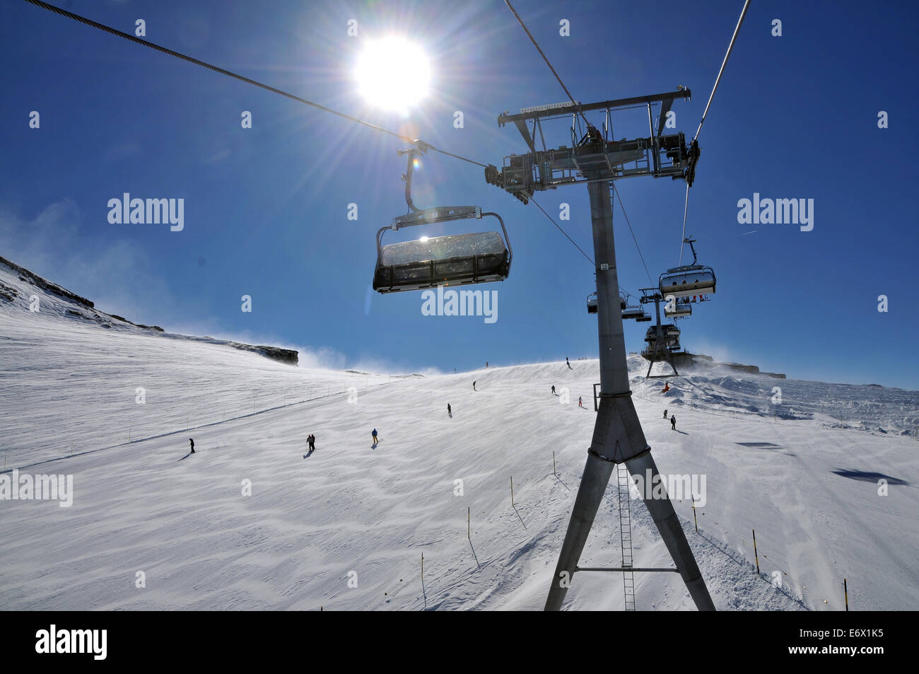 Auf dem Theodulgletscher, Skigebiet Zermatt, Wallis, Schweiz Stockfoto