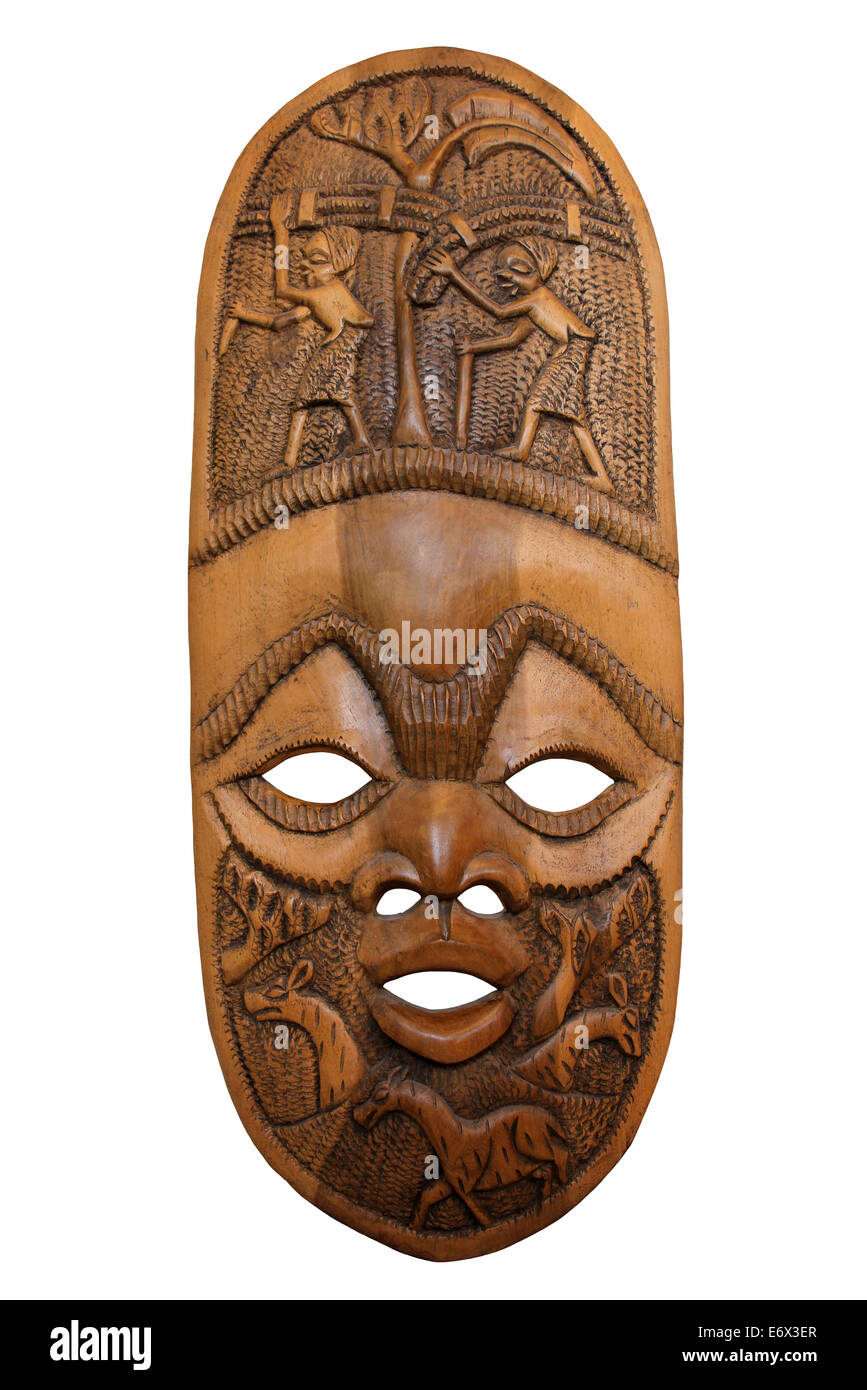 Geschnitzte Maske aus Malawi Stockfoto
