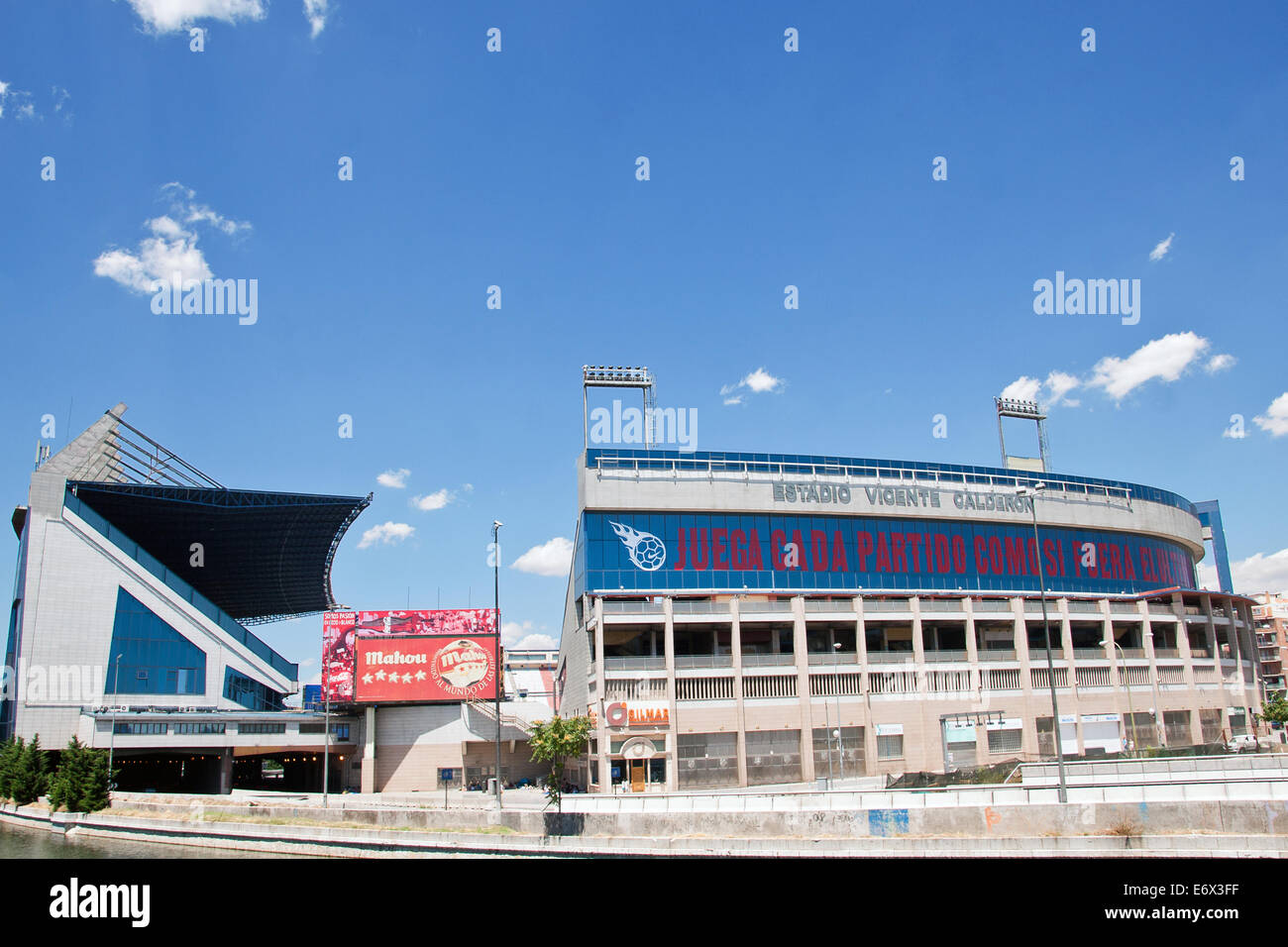 Estadio Vicente Calderon Stadion von Atletico Madrid im Arganzuela Distrikt, Madrid verwendet Stockfoto