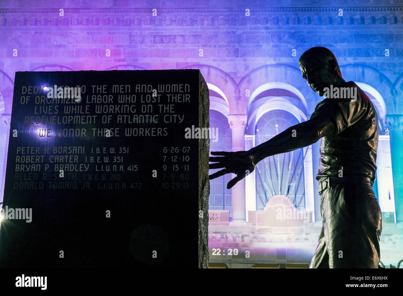 USA, New Jersey, Atlantic City, Atlantic City Arbeitnehmer Denkmal Stockfoto