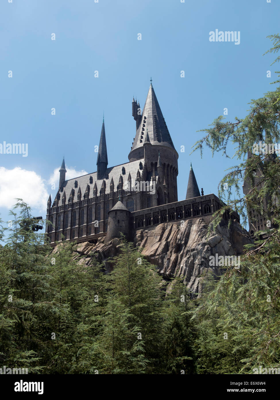 Hogwarts Schloss auf der Insel der Entdeckung Themenpark in Orlando Florida Stockfoto