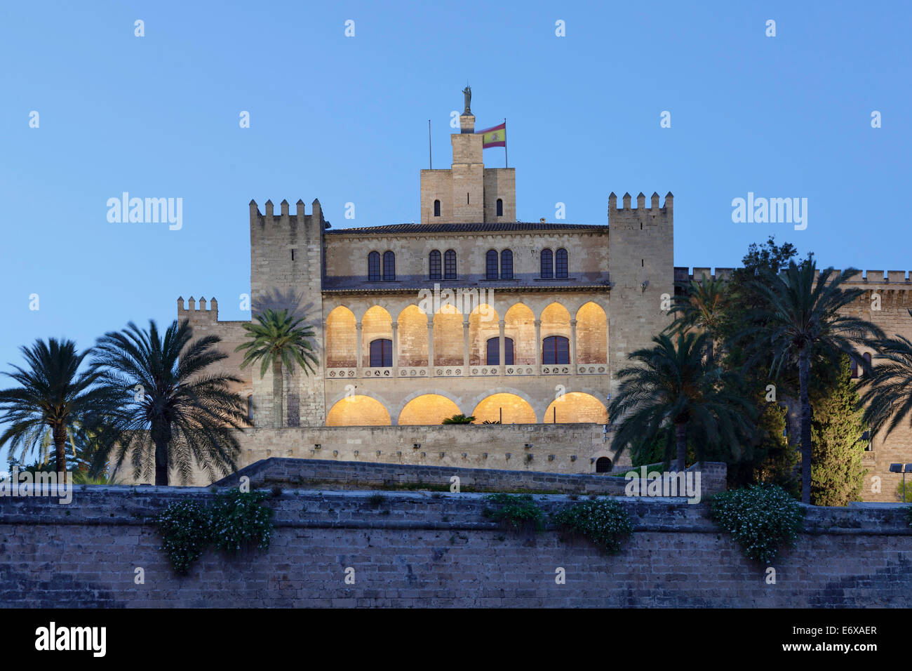 Königspalast von La Almudaina, Palma de Mallorca, Mallorca, Balearen, Spanien Stockfoto