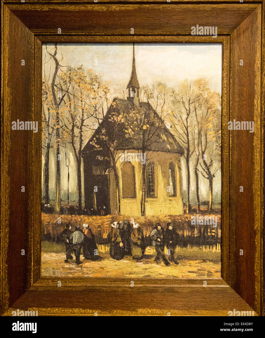 Niederlande, Nuenen, Dorf von Vincent Van Gogh Museum namens Vincentre. Replik der Malerei der Niederländisch-reformierten Kirche Stockfoto